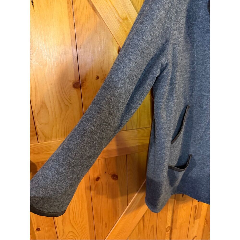 Soft Surroundings Button Up Sherling Wool Hooded … - image 4